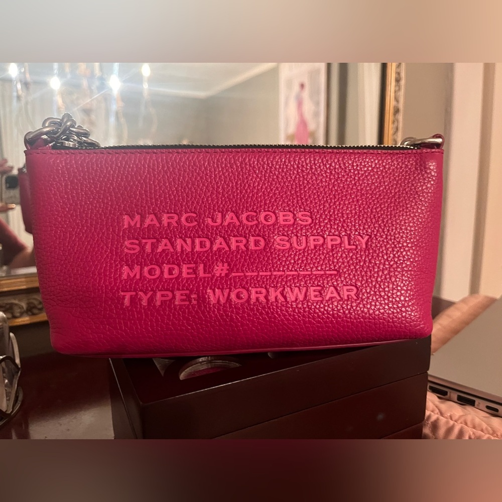 Marc Jacobs Fuchsia Leather Clutch